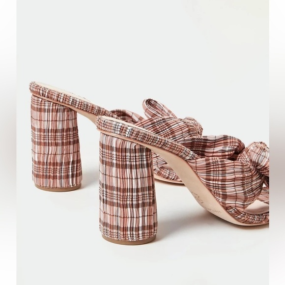 LOEFFLER RANDALL Penny Plaid Bow Heels Mules EUC - Picture 2 of 9